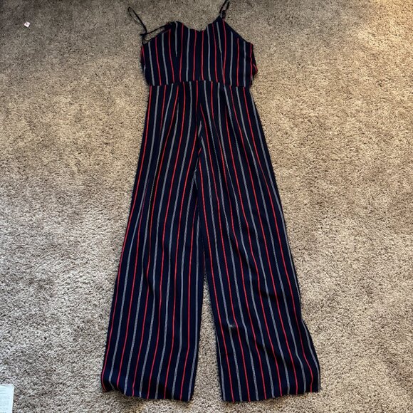 Monteau Striped Tie-Front Jumpsuit – Size L - Picture 5 of 5